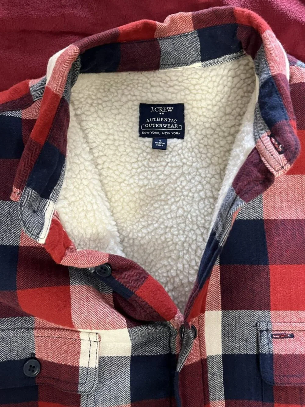 J.Crew Men's Red and Blue Jacket